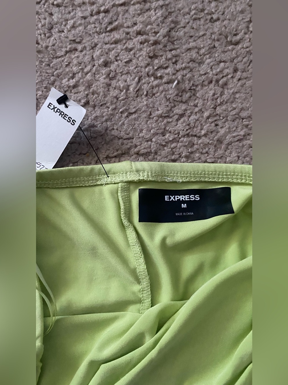 Express Strapless Midi Dress in Light Green - Picture 4 of 5